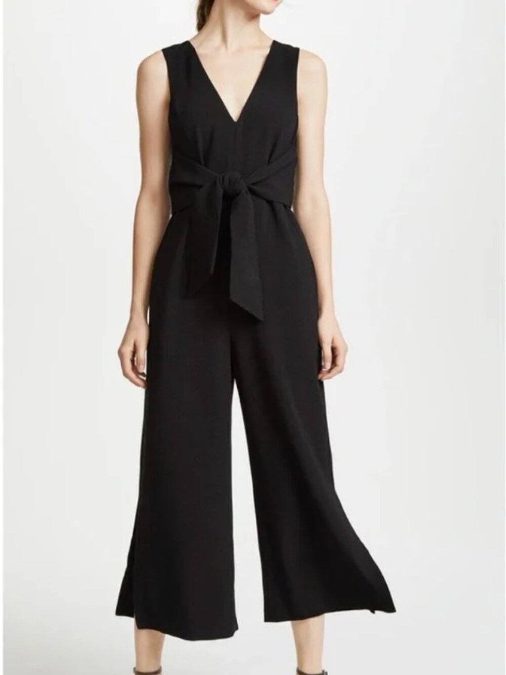 Club Monaco tie back black jumpsuit in size 2